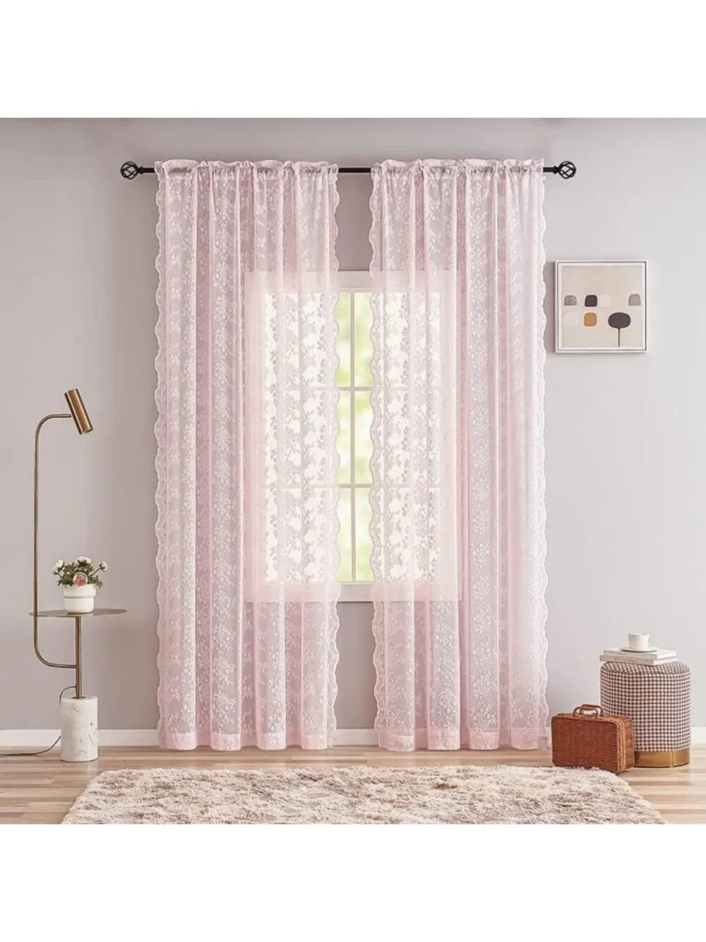 Vintage Floral Lace Curtains 84